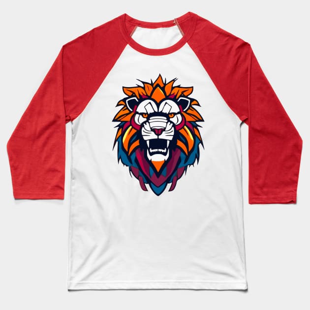 Fierce Leo Lion - Graphic Design Baseball T-Shirt by Well3eyond